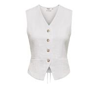 ONLY Onlita Life S/L Linen Look Waistcoat TLR, Blanco Brillante, 38 Mujeres