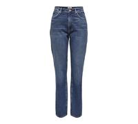 Only Onljaci MW Straight Dnm Cro209 Noos Pantalones Vaqueros, Mujer, Medium Blue Denim, 31W / 32L