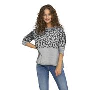 ONLY Onljade Animal LS O-Neck Knt Noos, Mezcla de Gris Claro, S para Mujer