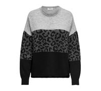Only Onljade Animal LS O-Neck Noos KNT Jersey para Mujer, Gris Claro Mezcla/patrón: W. MGM/Negro, XL