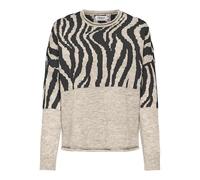 ONLY Onljade Zebra LS O-Neck CC Knt Jersey de Punto, Whitecap Gray/Pattern:Pirate Black, L para Mujer