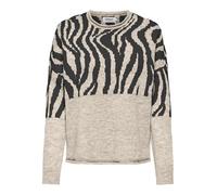 ONLY Onljade Zebra LS O-Neck CC Knt Jersey de Punto, Whitecap Gray/Pattern:Pirate Black, M para Mujer