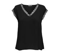 ONLY Onljasmina S/S Top de Encaje con Cuello en V Noos Ptm para Mujer, Negro, XS