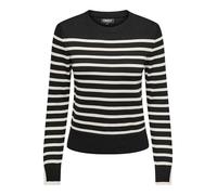 ONLY Onlkalana LS O-Neck KNT Jersey para Mujer, Negro/Rayas: White Cap Grey, S