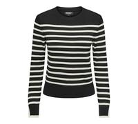 ONLY Onlkalana LS O-Neck Knt Suéter, Negro/Rayas: White Cap Grey, XS para Mujer