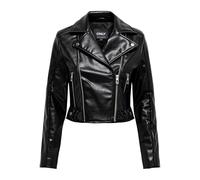 ONLY Onlkamilla Patent Shoulder Biker CC OTW, Negro, x_l