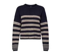 ONLY Onlkatia LS Rib Stripe O-Neck CC Knt, Azul Oscuro, XS para Mujer