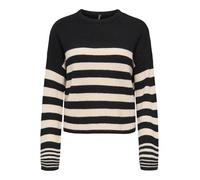 ONLY Onlkatia LS Rib Stripe O-Neck CC KNT, Negro, XL