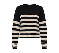 ONLY Onlkatia LS Rib Stripe O-Neck CC Knt, Negro, XS para Mujer