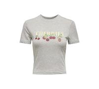 ONLY Onlkelly Life S/S Short Print Top Boxjrs, Gris Claro, M