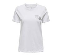 ONLY Onlkita Life Lux Icon S/S Print Top JRS, Blanco Brillante, XL