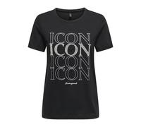 ONLY Onlkita Life Lux Icon S/S Print Top Jrs, Negro, XL Mujeres