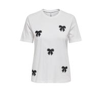 ONLY Onlkita Life Reg S/S Print Top Noos, Blanco Brillante, S Mujeres