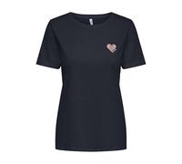 Camiseta con estampado de pequeño corazón delante Mujer Talla M. Color Azul