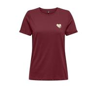 ONLY Onlkita Life S/S Top Noos, Rojo Oscuro, M Mujeres