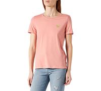 ONLY Onlkita S/S Logo Top Noos Camiseta, Roseta/Estampado: corazón Dorado con Purpurina, XL para Mujer