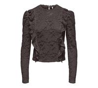Only Onllamir L/S Lace Top JRS Chocolate Cake, S, Pastel de Chocolate, S