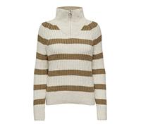ONLY Onlleise Freya LS Zip High Neck Knt Noos Suéter, Birch/Stripes:w.Tannin Mel, S para Mujer