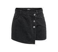 Only Onllesly Reg LB DNM Bj Noos Mini Denim Wrap Skort, Negro Lavado, L