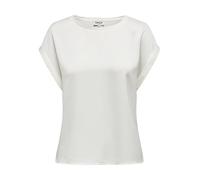 ONLY Onllieke S/S Satin Mix Top Wvn Noos Blusa de Manga Corta, Blanco, S para Mujer