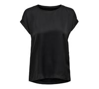 ONLY Onllieke S/S Satin Mix Top Wvn Noos Blusa de Manga Corta, Negro, M para Mujer