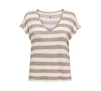ONLY Onllira Life S/S V-Neck Top Jrs Noos, Mocha Merengue 1, M Mujeres