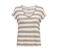 ONLY Onllira Life S/S V-Neck Top Jrs Noos, Mocha Merengue 1, XS Mujeres