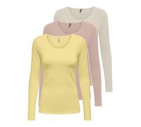 ONLY Onllive Love Life Basic - Camiseta de manga larga para mujer, 1 rodaja de piña, 1 rosa ahumada, 1 abedul, L