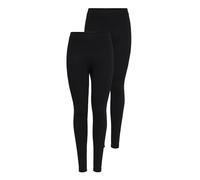 Only Onllive Love New Leggings 2-PK Noos, Negro (Black Pack: Black and Black), L Mujer