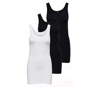 ONLY Onllive Love Noos - Camiseta de Tirantes para Mujer, Blanco/Negro (1 x White/2 x Black), M (EU)