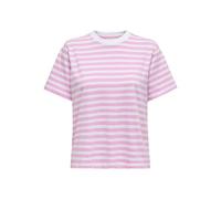 ONLY Onllivina S/S Stripe Tee Jrs Camiseta, Mujer, Caramelo/Rayas: Rayas Blancas, M
