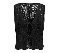 ONLY Onllizzy Life SL Crochet Tie Vest KNT - Chaleco para Mujer, Negro, M