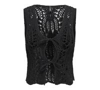 ONLY Onllizzy Life SL Crochet Tie Vest Knt, Negro, L para Mujer