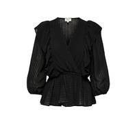 ONLY Onllondon 3/4 Ruffle Top Noos Wvn, Negro, Small Mujeres