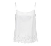 ONLY Onllou Life Emb Singlet Ptm Top, Blanco Brillante, XS Mujeres