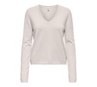 ONLY Onlloyal Life LS Jersey con Cuello en V KNT Nca, Beige Claro, S Mujer, Beige Claro, S