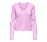 ONLY Onlloyal Life LS V-Neck Jersey KNT Nca, Súper Rosa, L