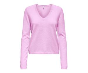 ONLY Onlloyal Life LS V-Neck Jersey KNT Nca, Súper Rosa, M