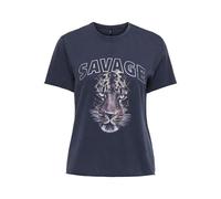 ONLY Onllucy Life Reg S/S Top Box JRS, Negro (Total Eclipse), S