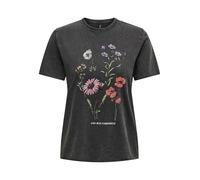 ONLY Onllucy Reg S/S Top Jrs Noos, Camiseta Mujer, Nero/Stampa: Flowerchild, M