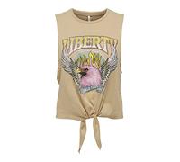 ONLY Onllucy S/L Knot Eagle Top Box Jrs, Crema Irlandesa. Estampado: Liberty, M para Mujer