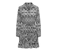 ONLY Onllumina L/S Short Dress Wvn Noos Vestido Corto Cuello Camisero con Puños Elásticos para El Verano, Negro, M Mujeres