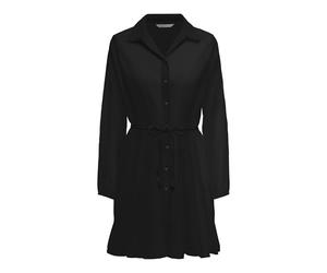ONLY Onllumina L/S Short Dress Wvn Noos Vestido Corto Cuello Camisero con Puños Elásticos para El Verano, Negro, XL Mujeres