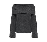 ONLY Onlluna LS Off Shoulder Pullover Knt Jersey, Gris Oscuro, L para Mujer