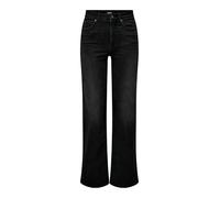 ONLY ONLMADISON Blush HW Wide DNM CRO099 Noos - Pantalón Vaquero para Mujer, Color Negro Lavado, S/32, Washed Black, SW x 32L