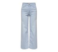 Only Onlmadison Blush HW Wide DNM Cro495 Noos, Denim Bleached Light Blue Bleached, S / 34L