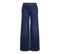 ONLY ONLMADISON Vaqueros Anchos de Pierna Ancha de Cintura Alta Pantalones Vaqueros de Corte Ancho, Dark Medium Blue Denim, 25W / 32L