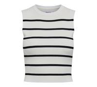 ONLY ONLMAJLI S/L Top KNT Noos, Camiseta sin Mangas Mujer, Cloud Dancer/Stripes:Black,