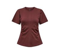 ONLY Onlmarie Life S/S Ruching Top JRS Noos, Ron Raisin, XL