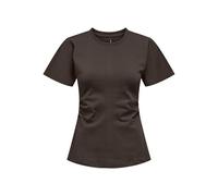 ONLY Onlmarie Life S/S Ruching Top JRS Noos, Seal Brown, XS